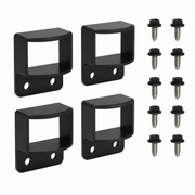 Black 38x25mm aluminium fencing bracket with screws, pack of 4 - Click Fencing Perth