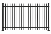 Black aluminium blade pool fence panel, 1200mm high x 2400mm wide, AS1926 compliant - Click Fencing Perth