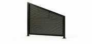 Satin black PerfMesh Pool Fencing raked panel for sloping ground - Click Fencing Perth
