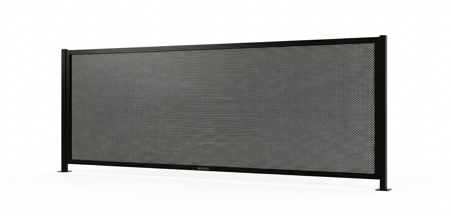 Perforated Pool Panel 3 Metre Kit - Black (DIY Flat Pack)