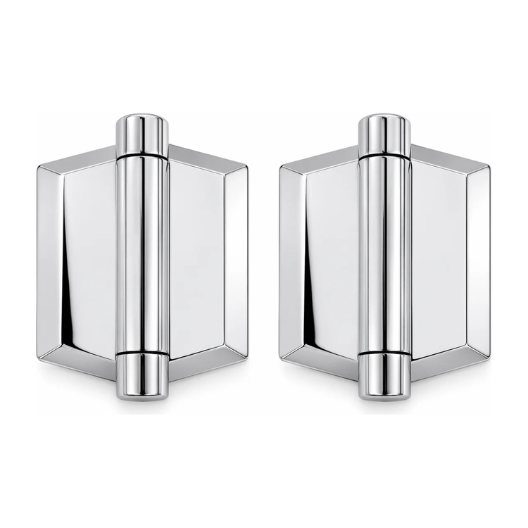 Polaris S155 soft-close glass gate hinges, mirror finish