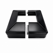 Black two piece raised base cover for 50x50mm pool fence post - Click Fencing Perth