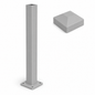 50x50x1300 Square Aluminium Post with Base and Cap