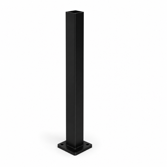 Black 50x50x2100mm square aluminium pool fence post - Click Fencing Perth