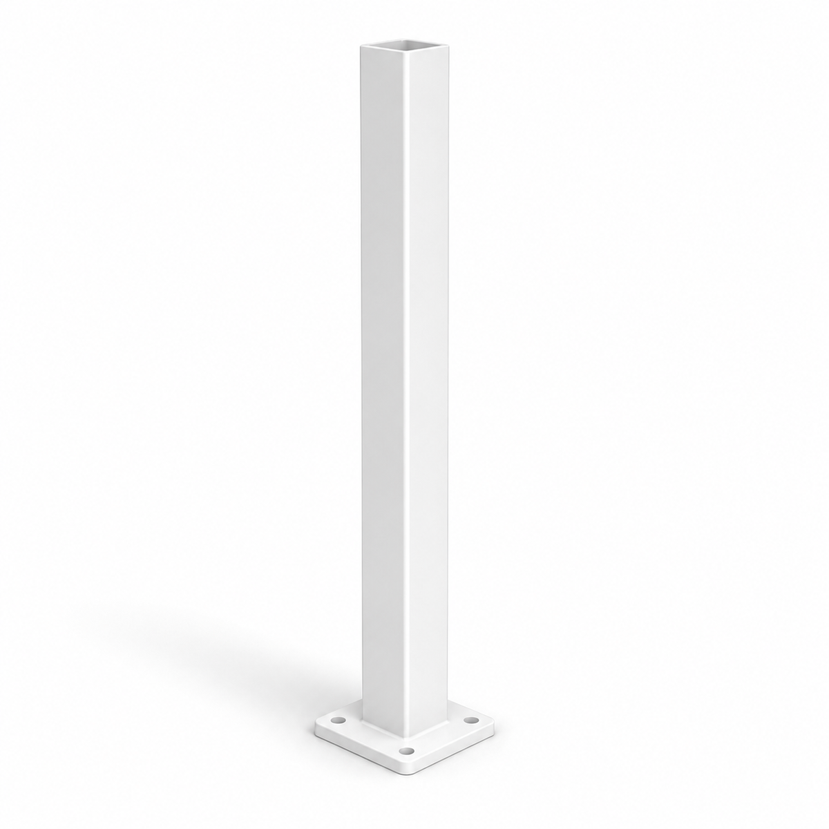 White 50x50x2400mm square aluminium raked pool fence post - Click Fencing Perth