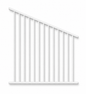 White Flat Top Tubular Pool Fencing sloped raked panel for sloping ground - Click Fencing Perth