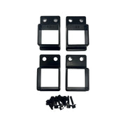 Black 40x40mm blade pool fence post bracket with screws, pack of 4 - Click Fencing Perth