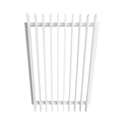 White aluminium blade pool fence gate, 1500mm high with cap - Click Fencing Perth