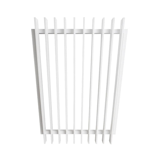 White aluminium blade pool fence gate, 1500mm high with cap - Click Fencing Perth