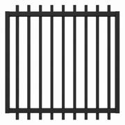Black aluminium blade pool fence gate, 920x1200mm with cap - Click Fencing Perth