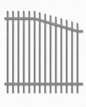Monument left-high Blade Pool Fencing raked panel, 1252mm - Click Fencing Perth