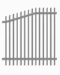 Monument right-high Blade Pool Fencing raked panel, 1252mm - Click Fencing Perth