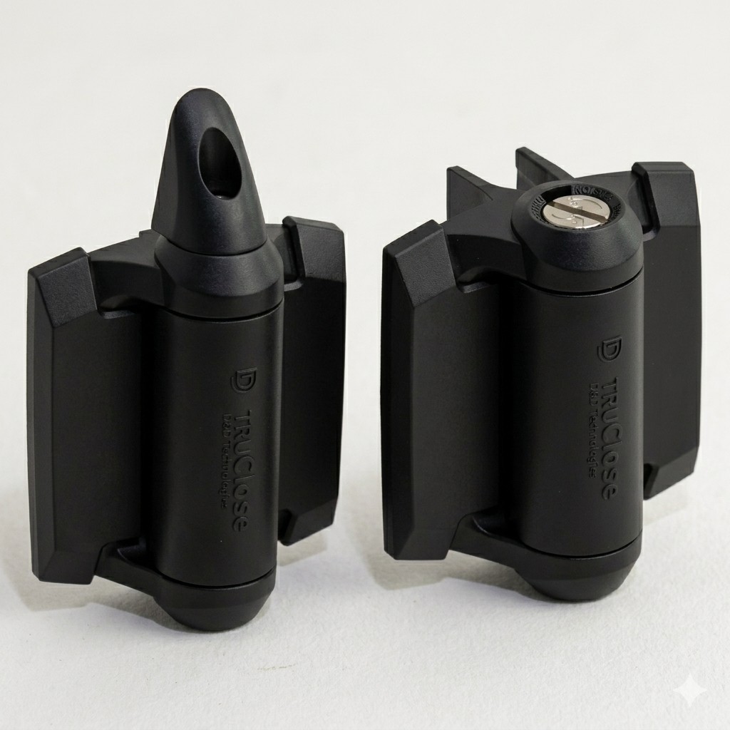 D&D TruClose Self Closing Hinges with Legs - Black