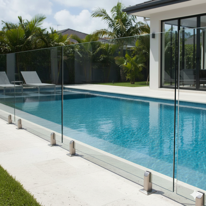 Toughened Frameless Glass Pool Fence Panel 12mm (T) x 1200mm (H)