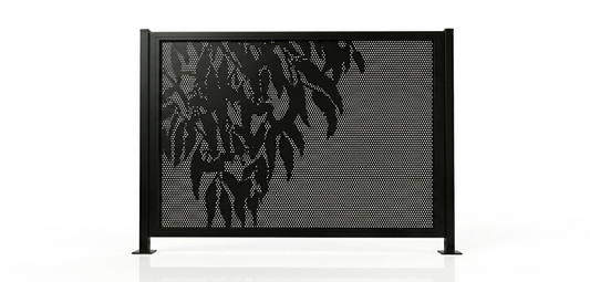 Perforated (Gum Leaves) Pool Panel 2 Metre Kit - Black (DIY Flat Pack)