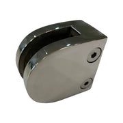 Round stainless steel glass clamps for pool fencing and balustrades - Click Fencing Perth