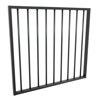 Aluminium flat top pool fence gate 970 x 1200mm in Monument Satin, AS1926 pool compliant - Click Fencing Perth