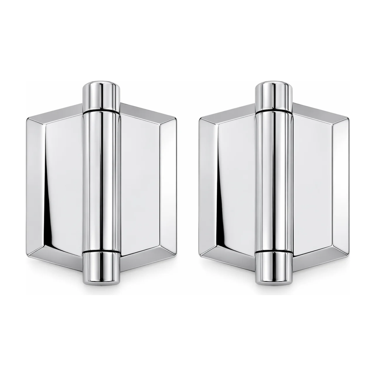 Polaris S155 soft-close glass gate hinges, mirror finish