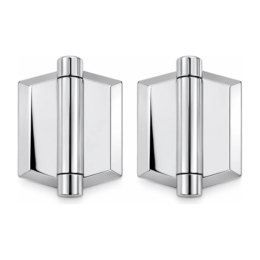 Polaris S155 soft-close glass gate hinges, mirror finish