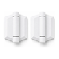 Polaris S155 soft close glass pool fence hinges in pearl white, pair