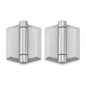 Polaris S155 soft close glass pool fence hinges in satin brushed stainless steel, pair